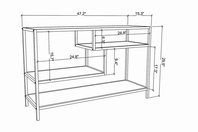 Tv-bänk Zakkum 120x75 cm - Svart - TV bänk & mediabänk