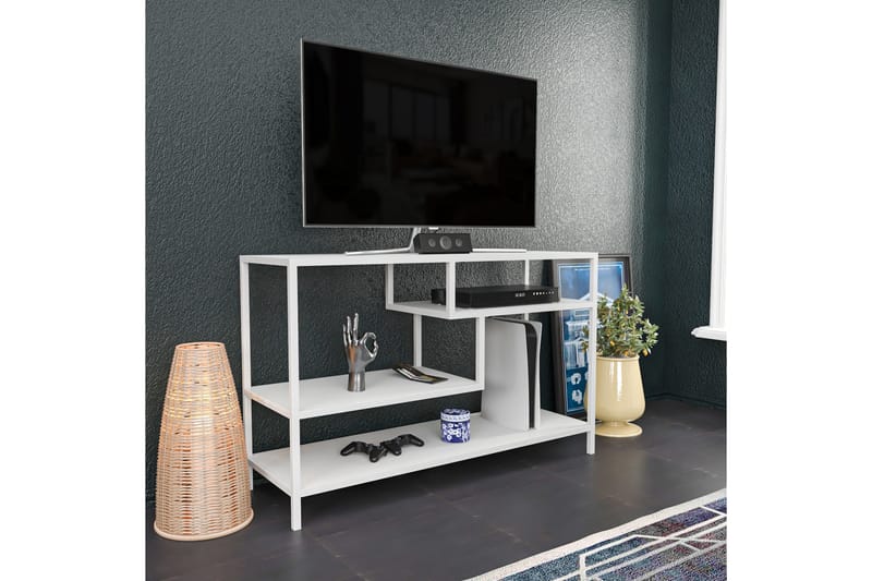 Tv-bänk Zakkum 120x75 cm - Vit - TV bänk & mediabänk