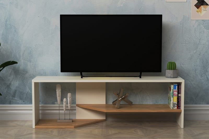 Tv-bänk Zakkum 123,6x40 cm - Vit - TV bänk & mediabänk