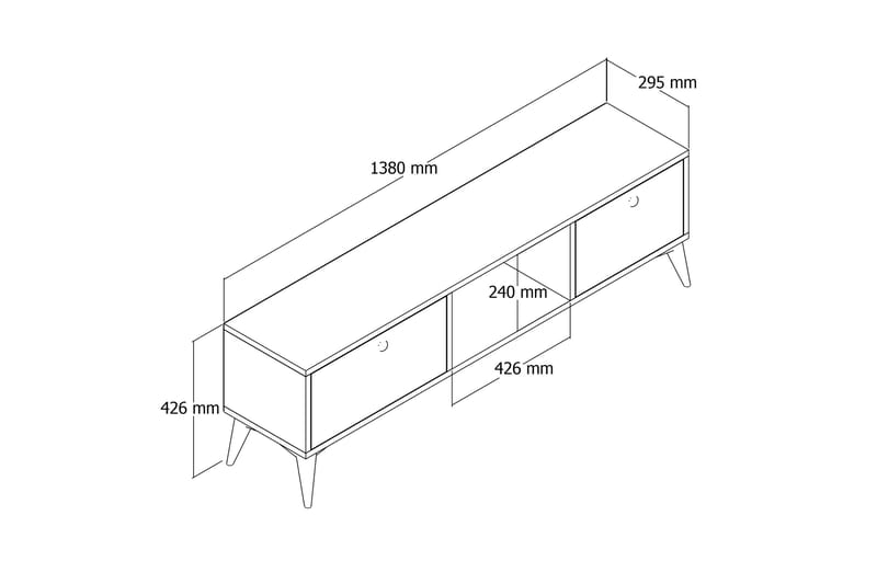 Tv-bänk Zakkum 138x42,6 cm - Brun - Möbler - TV- & Mediamöbler - TV bänk & mediabänk