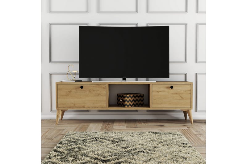 Tv-bänk Zakkum 138x42,6 cm - Brun - Möbler - TV- & Mediamöbler - TV bänk & mediabänk