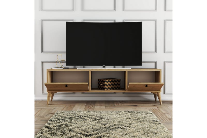 Tv-bänk Zakkum 138x42,6 cm - Brun - Möbler - TV- & Mediamöbler - TV bänk & mediabänk