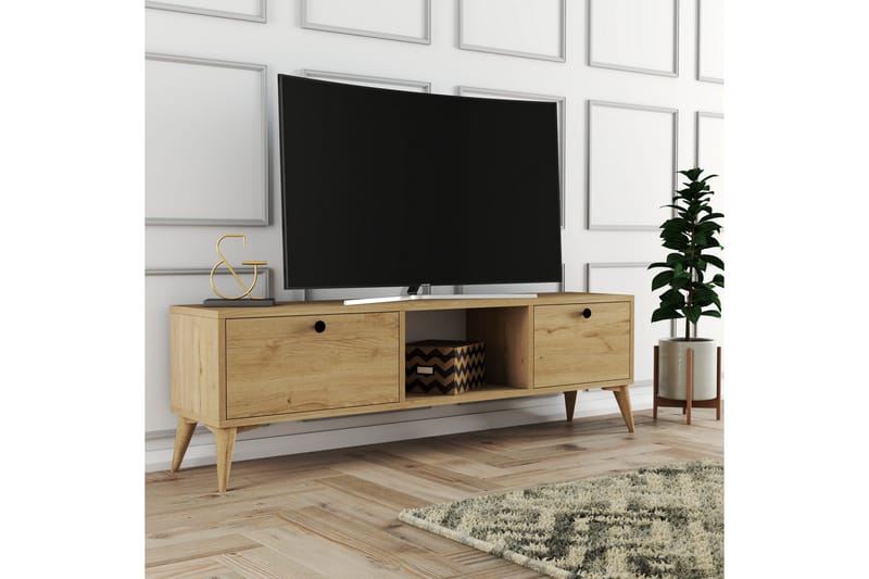 Tv-bänk Zakkum 138x42,6 cm - Brun - Möbler - TV- & Mediamöbler - TV bänk & mediabänk