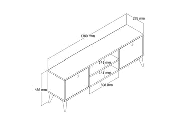Tv-bänk Zakkum 138x42,6 cm - Brun - Möbler - TV- & Mediamöbler - TV bänk & mediabänk