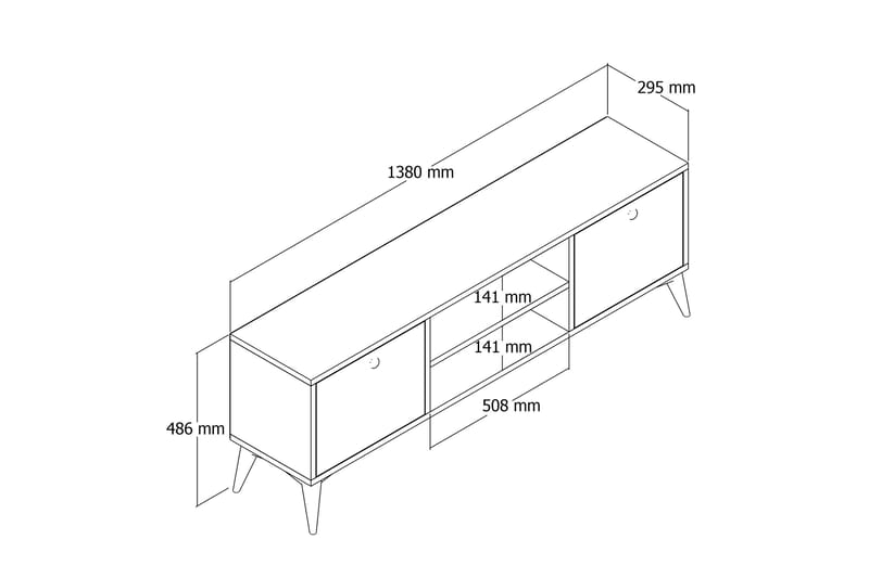 Tv-bänk Zakkum 138x42,6 cm - Brun - Möbler - TV- & Mediamöbler - TV bänk & mediabänk