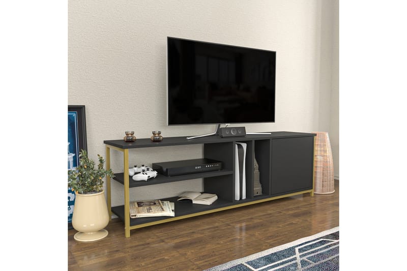 Tv-bänk Zakkum 140x50,8 cm - Guld - TV bänk & mediabänk
