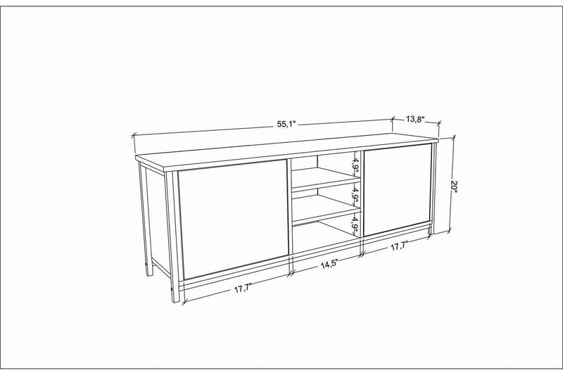 Tv-bänk Zakkum 140x50,8 cm - Guld - TV bänk & mediabänk