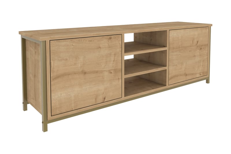 Tv-bänk Zakkum 140x50,8 cm - Guld - Möbler - TV- & Mediamöbler - TV bänk & mediabänk