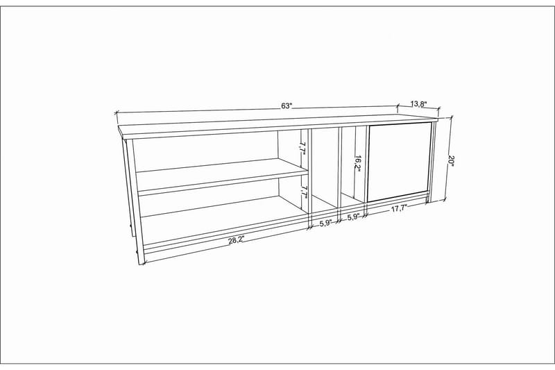 Tv-bänk Zakkum 140x50,8 cm - Svart - TV bänk & mediabänk