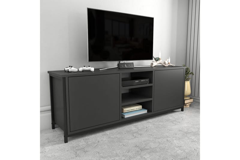 Tv-bänk Zakkum 140x50,8 cm - Svart - Möbler - TV- & Mediamöbler - TV bänk & mediabänk