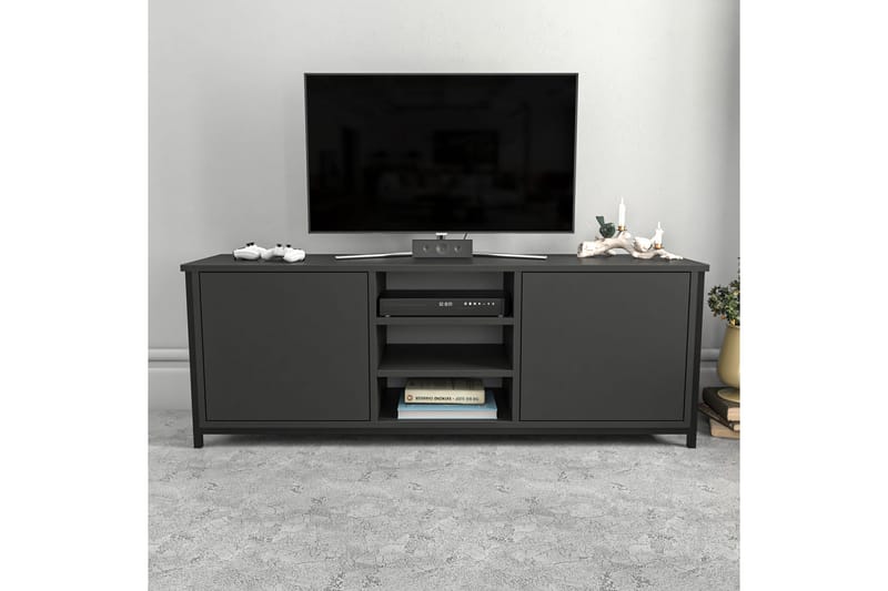Tv-bänk Zakkum 140x50,8 cm - Svart - Möbler - TV- & Mediamöbler - TV bänk & mediabänk