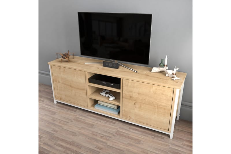 Tv-bänk Zakkum 140x50,8 cm - Vit - Möbler - TV- & Mediamöbler - TV bänk & mediabänk