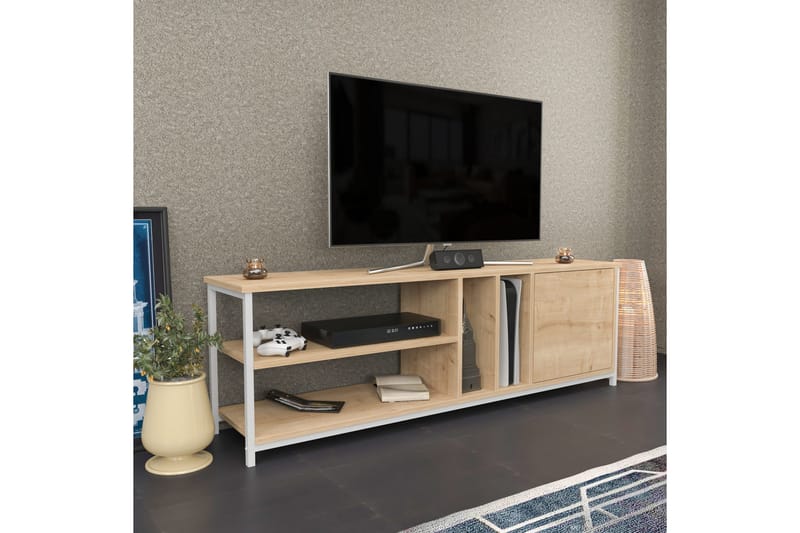 Tv-bänk Zakkum 140x50,8 cm - Vit - TV bänk & mediabänk