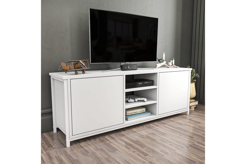 Tv-bänk Zakkum 140x50,8 cm - Vit - Möbler - TV- & Mediamöbler - TV bänk & mediabänk