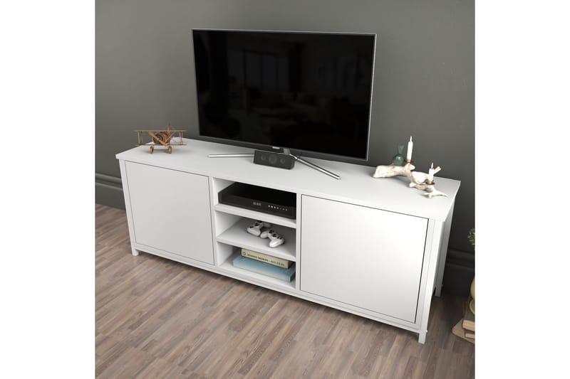 Tv-bänk Zakkum 140x50,8 cm - Vit - Möbler - TV- & Mediamöbler - TV bänk & mediabänk