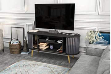 Tv-bänk Zakkum 140x64 cm - Svart - Möbler - TV- & Mediamöbler - TV bänk & mediabänk