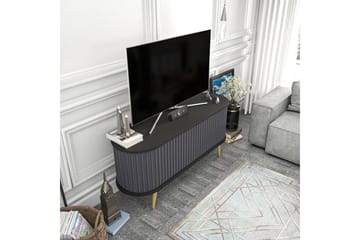 Tv-bänk Zakkum 140x64 cm - Svart - Möbler - TV- & Mediamöbler - TV bänk & mediabänk