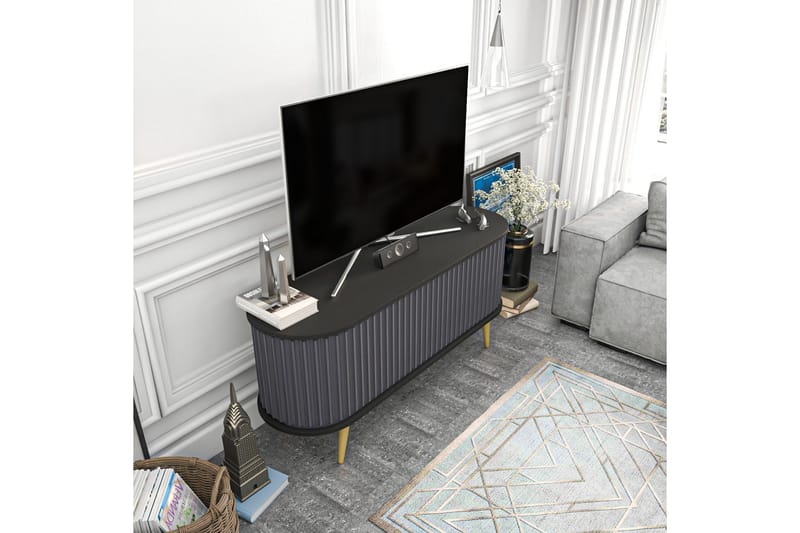 Tv-bänk Zakkum 140x64 cm - Svart - Möbler - TV- & Mediamöbler - TV bänk & mediabänk