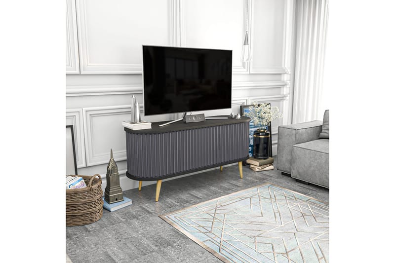 Tv-bänk Zakkum 140x64 cm - Svart - Möbler - TV- & Mediamöbler - TV bänk & mediabänk
