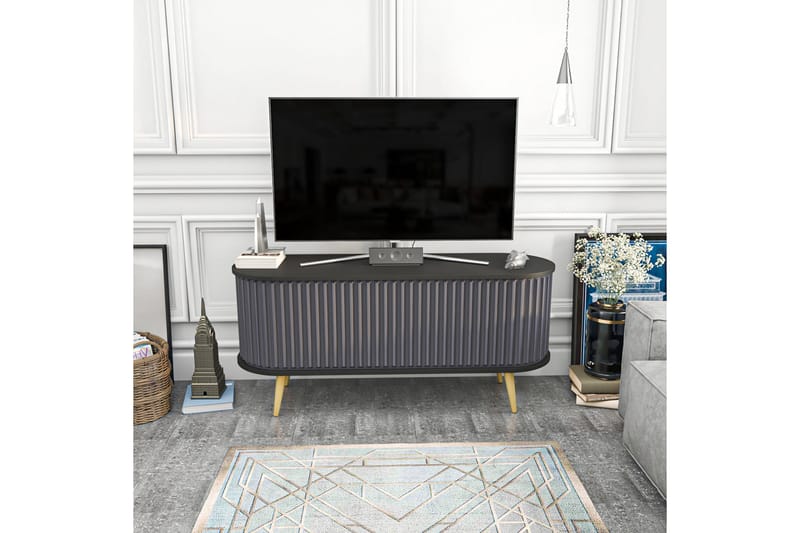 Tv-bänk Zakkum 140x64 cm - Svart - Möbler - TV- & Mediamöbler - TV bänk & mediabänk