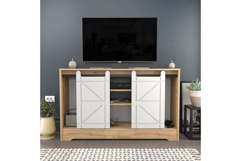 Tv-bänk Zakkum 140x85 cm - Brun - Möbler - TV- & Mediamöbler - TV bänk & mediabänk