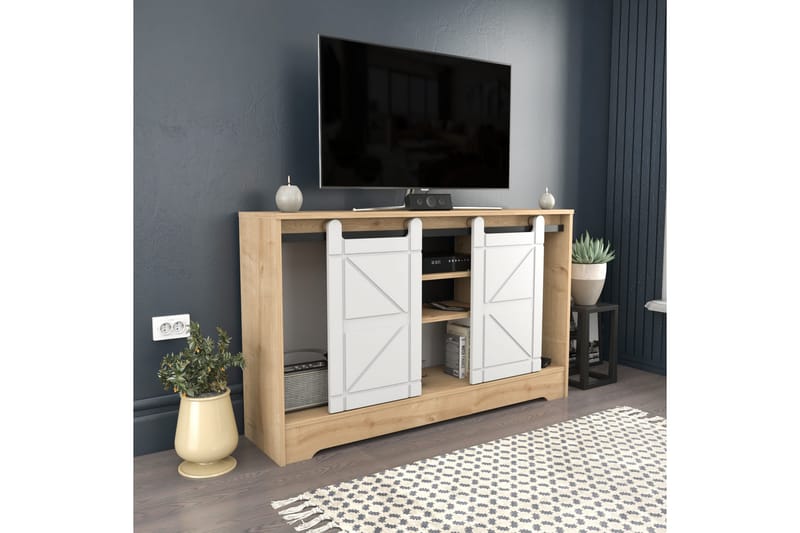 Tv-bänk Zakkum 140x85 cm - Brun - Möbler - TV- & Mediamöbler - TV bänk & mediabänk