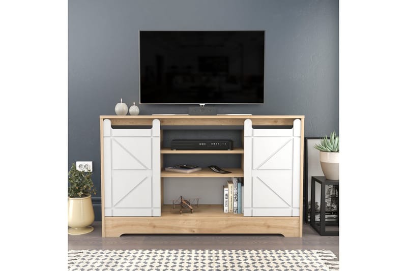 Tv-bänk Zakkum 140x85 cm - Brun - Möbler - TV- & Mediamöbler - TV bänk & mediabänk