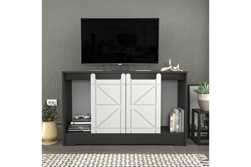 Tv-bänk Zakkum 140x85 cm - Grå - Möbler - TV- & Mediamöbler - TV bänk & mediabänk
