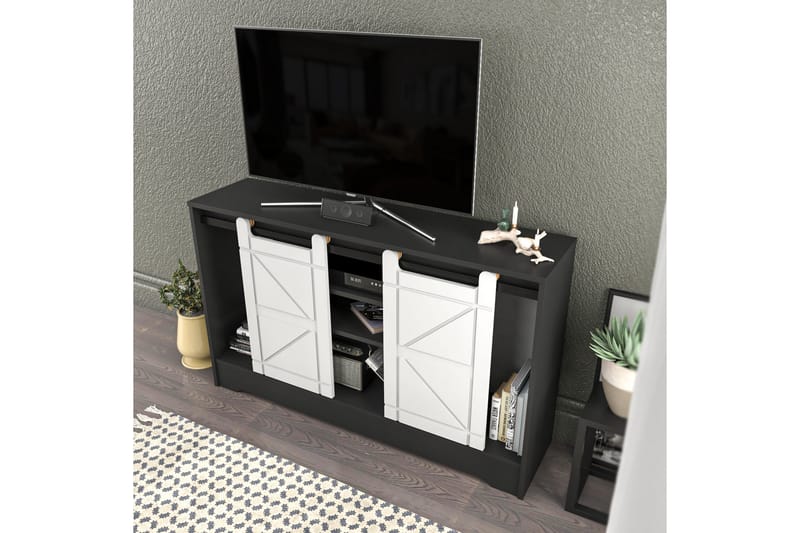 Tv-bänk Zakkum 140x85 cm - Grå - Möbler - TV- & Mediamöbler - TV bänk & mediabänk