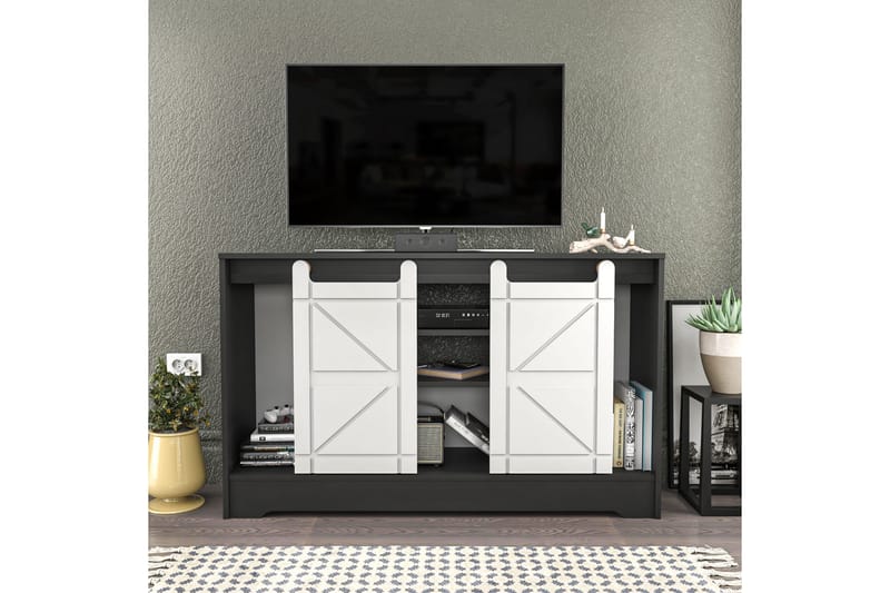 Tv-bänk Zakkum 140x85 cm - Grå - Möbler - TV- & Mediamöbler - TV bänk & mediabänk