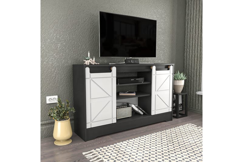 Tv-bänk Zakkum 140x85 cm - Grå - Möbler - TV- & Mediamöbler - TV bänk & mediabänk
