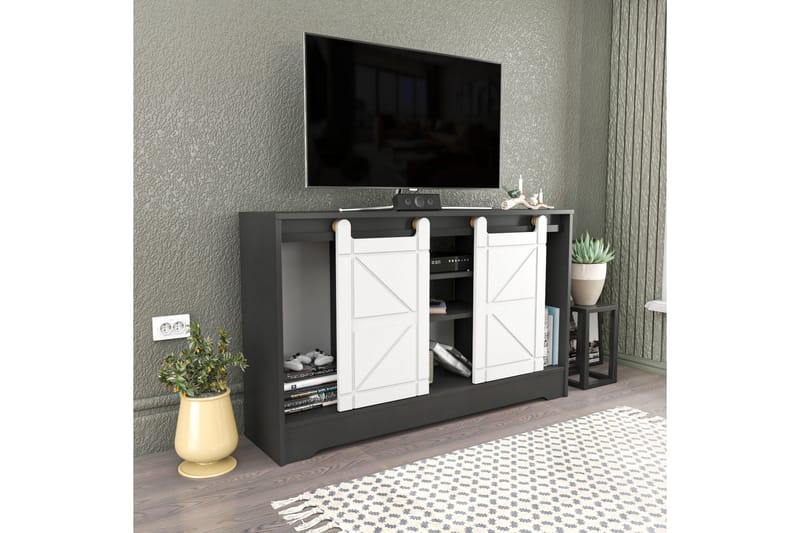 Tv-bänk Zakkum 140x85 cm - Grå - Möbler - TV- & Mediamöbler - TV bänk & mediabänk