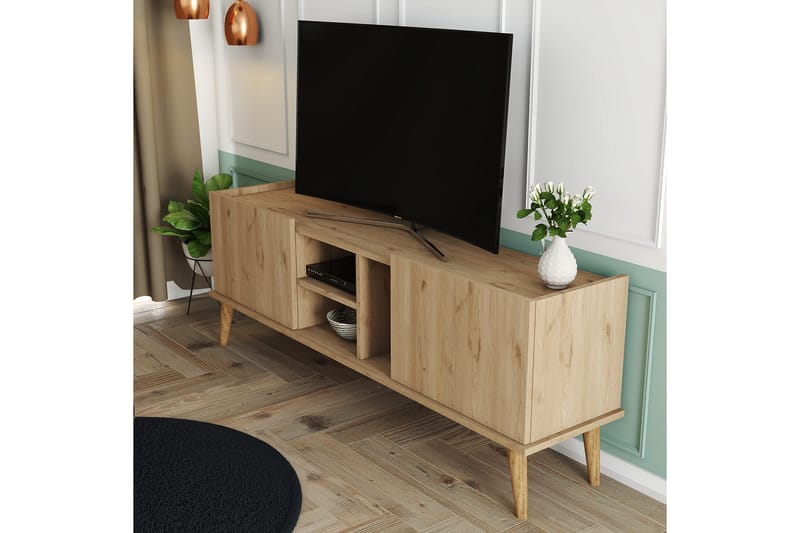 Tv-bänk Zakkum 150x52 cm - Brun - Möbler - TV- & Mediamöbler - TV bänk & mediabänk