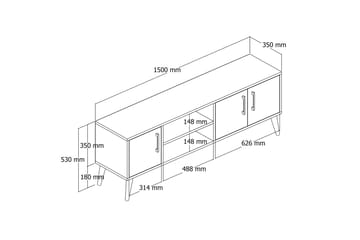 Tv-bänk Zakkum 150x52 cm - Brun - Möbler - TV- & Mediamöbler - TV bänk & mediabänk