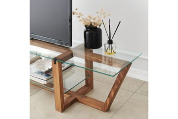 Tv-bänk Zakkum 158x35 cm - Brun - Möbler - TV- & Mediamöbler - TV bänk & mediabänk
