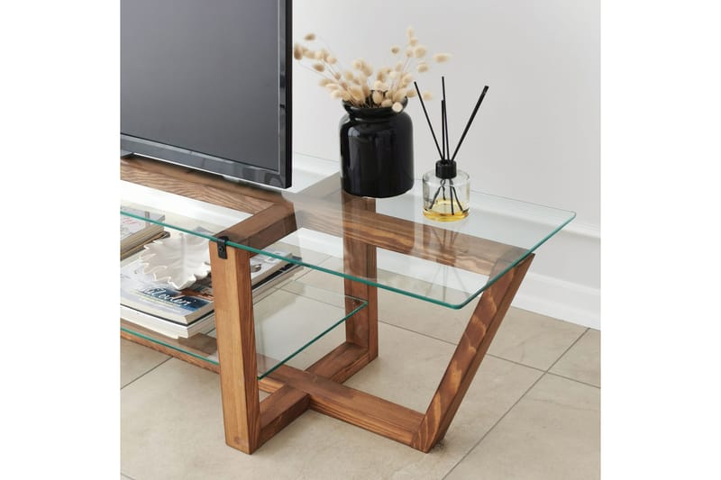 Tv-bänk Zakkum 158x35 cm - Brun - Möbler - TV- & Mediamöbler - TV bänk & mediabänk
