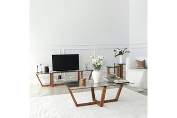 Tv-bänk Zakkum 158x35 cm - Brun - Möbler - TV- & Mediamöbler - TV bänk & mediabänk