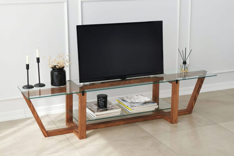 Tv-bänk Zakkum 158x35 cm - Brun - Möbler - TV- & Mediamöbler - TV bänk & mediabänk