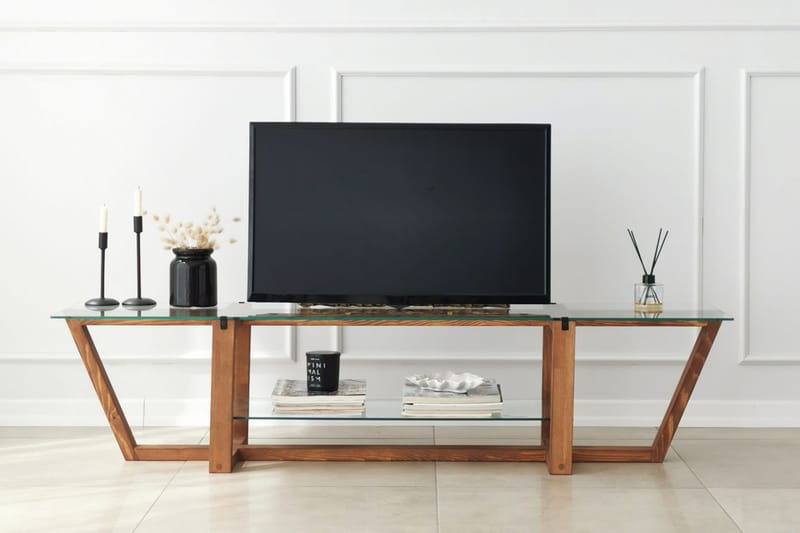 Tv-bänk Zakkum 158x35 cm - Brun - Möbler - TV- & Mediamöbler - TV bänk & mediabänk