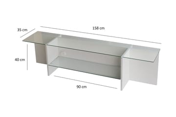 Tv-bänk Zakkum 158x40 cm - Vit - Möbler - TV- & Mediamöbler - TV bänk & mediabänk