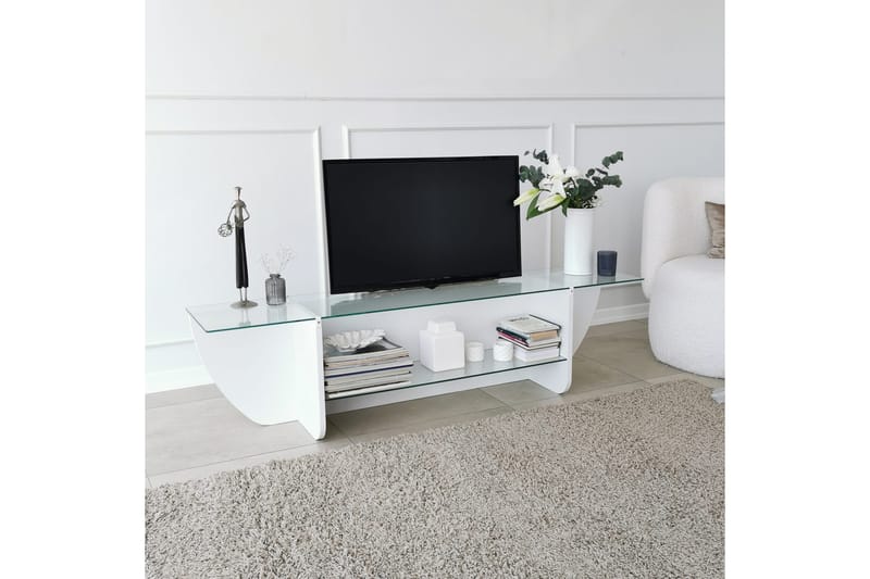 Tv-bänk Zakkum 158x40 cm - Vit - Möbler - TV- & Mediamöbler - TV bänk & mediabänk