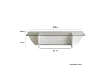 Tv-bänk Zakkum 158x40 cm - Vit - Möbler - TV- & Mediamöbler - TV bänk & mediabänk