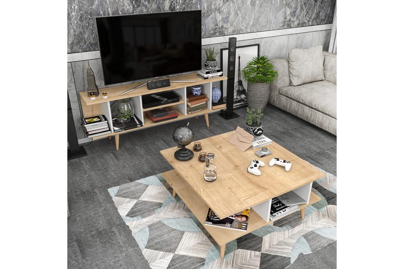 Tv-bänk Zakkum 160x38,6 cm - Blå - Möbler - TV- & Mediamöbler - TV bänk & mediabänk