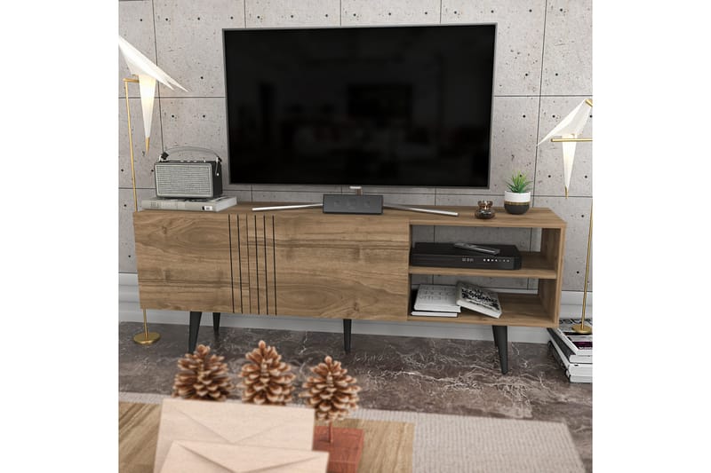 Tv-bänk Zakkum 160x38,6 cm - Brun - TV bänk & mediabänk