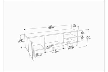 Tv-bänk Zakkum 160x38,6 cm - Brun - Möbler - TV- & Mediamöbler - TV bänk & mediabänk