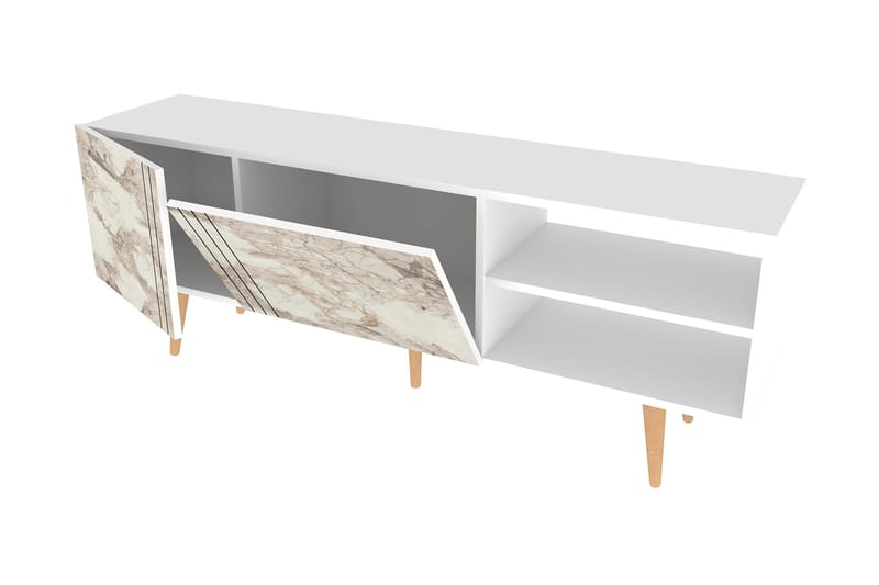 Tv-bänk Zakkum 160x38,6 cm - Vit - Möbler - TV- & Mediamöbler - TV bänk & mediabänk