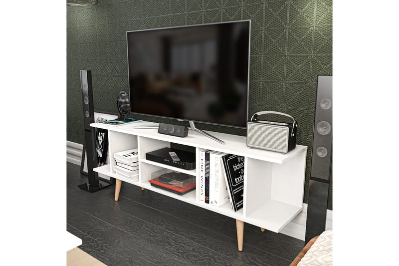 Tv-bänk Zakkum 160x38,6 cm - Vit - Möbler - TV- & Mediamöbler - TV bänk & mediabänk