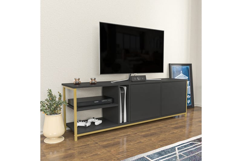 Tv-bänk Zakkum 160x50,8 cm - Antracit - TV bänk & mediabänk