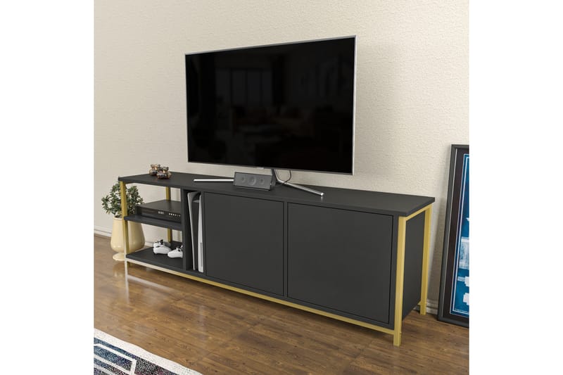 Tv-bänk Zakkum 160x50,8 cm - Antracit - TV bänk & mediabänk