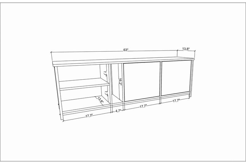 Tv-bänk Zakkum 160x50,8 cm - Antracit - TV bänk & mediabänk